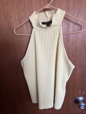 Cream Ribbed Halter Neck top